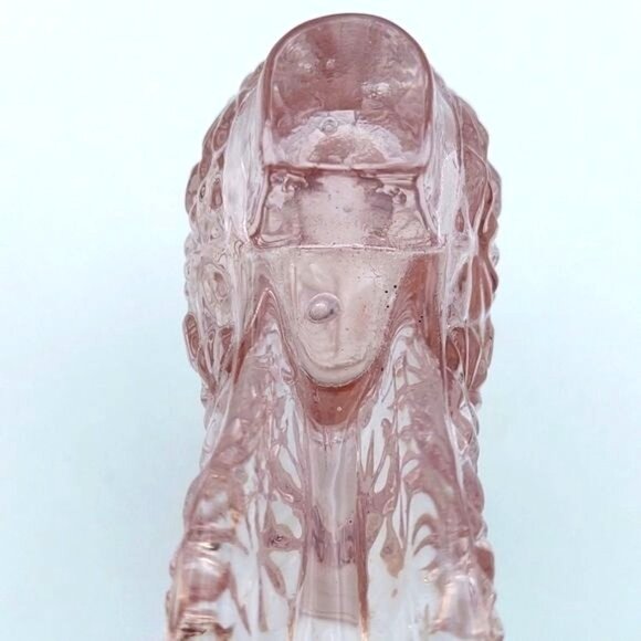 Fenton Glass Daisy & Button Light Rose Pink High Top Victorian Boot Shoe Vintage - Picture 4 of 6